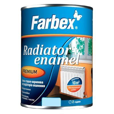 Емаль стирол-акрилова для радіаторів опалення Farbex глянцевий білий 20л 46351364 фото