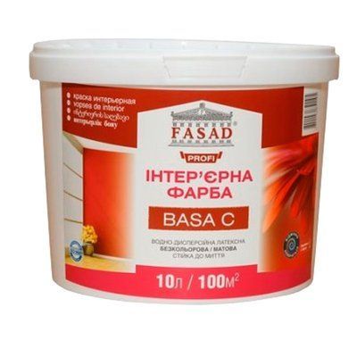 Интерьерная краска Fasad Profi Lux 10 литров База-С 45750156 фото