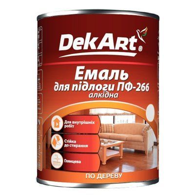 Емаль алкідна ПФ-266 для підлоги DekArt глянсовий червоно-коричневий 25 кг 46406330 фото