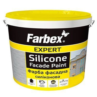 Краска фасадная силиконовая Farbex матовая белая 14кг 46386172 фото