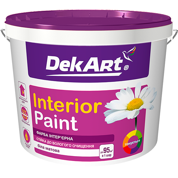 Краска интерьерная "Interior Paint" белый (база А) 1.2 кг 4820089419557 фото