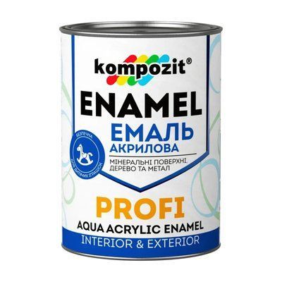 Эмаль акриловая Kompozit PROFI Белая 2.7л Шелковисто-матовая 46042257 фото