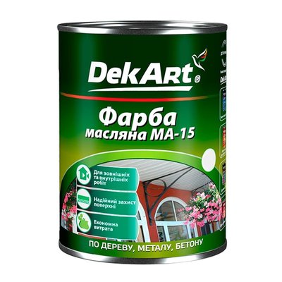 Краска масляная МА-15 DekArt полуглянцевая белая 60 кг 46415058 фото