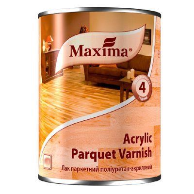 Лак паркетный полиуретан-акриловый Acrylic parquet varnish Maxima шелковисто-матовый 20л 4876546327830 фото