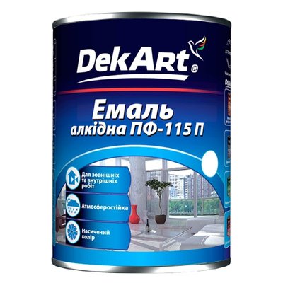 Емаль алкідна ПФ-115П DekArt глянсова яскраво-блакитна 25 кг 46404536 фото