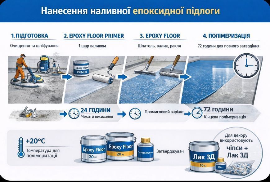 Епоксидна фарба для бетонної підлоги Epoxy Floor сіра, комплект 23 кг (на 32-36 м.кв) Київський лакофарбовий завод 8122285 фото