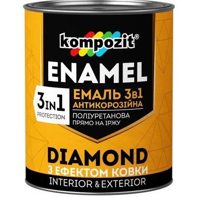 Емаль антикорозійна 3в1 Kompozit DIAMOND, 9л Бронза 46043192 фото