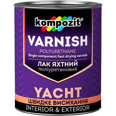 Лак яхтный полиуретановый Kompozit 10 литров Шелковисто-матовый 45722626 фото