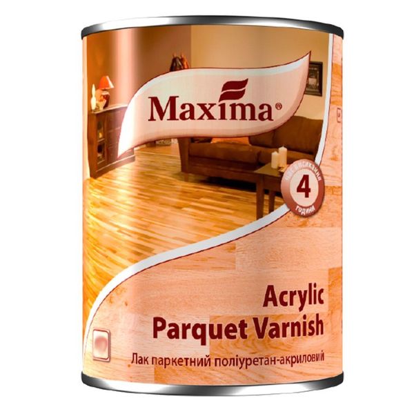 Лак паркетний поліуретан-акриловий Acrylic parquet varnish Maxima шовковисто-матовий 5л 2246327829 фото