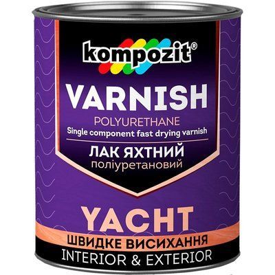 Лак яхтний поліуретановий Kompozit 10 літрів Глянцевий 45722639 фото
