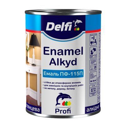 Эмаль алкидная ПФ-115 П Delfi глянцевая светло серая 50 кг 46386363 фото